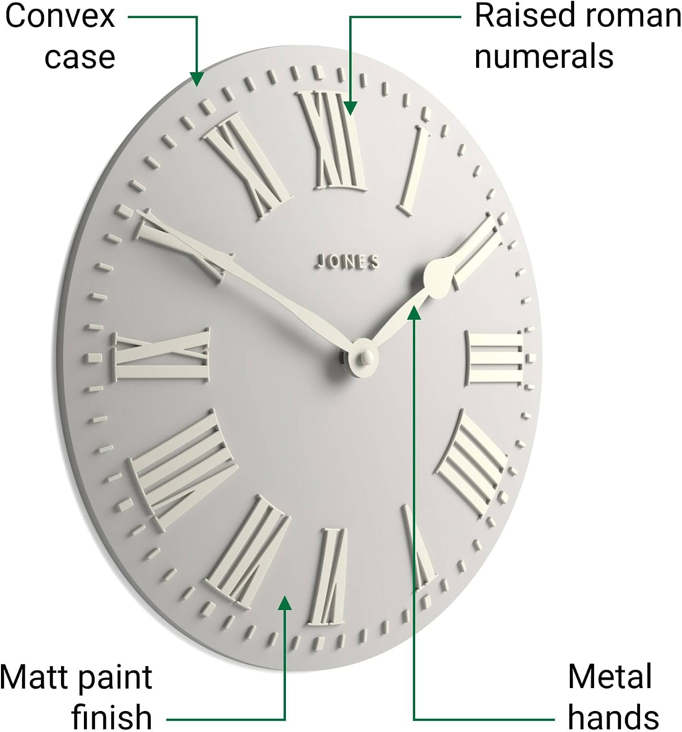 Jones Clocks® Strand wall clock | Modern classic convex clock | 30cm ...