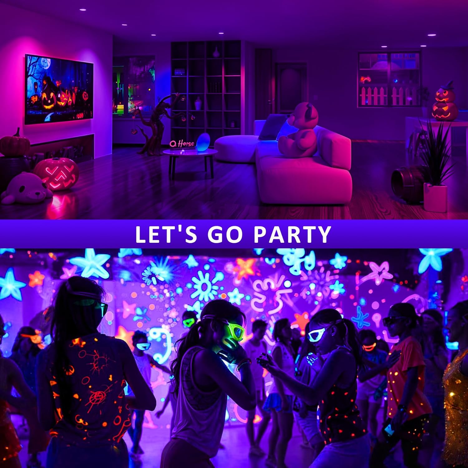 NATPOW Lampada LED Nera 200W UV con Interruttore - immagine 7