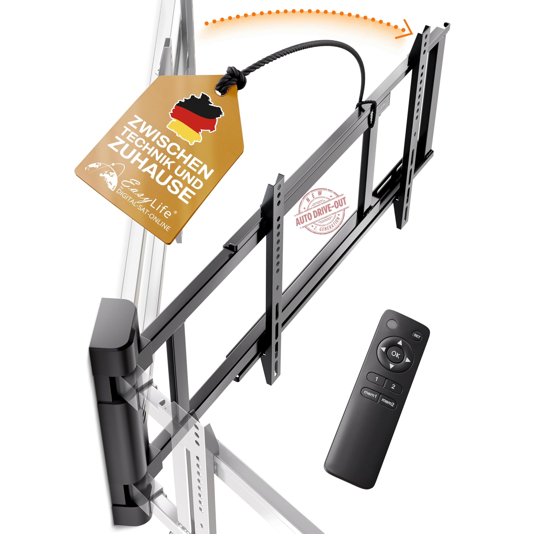 Easylife Supporto TV Elettrico Orientabile 32-75" Nero