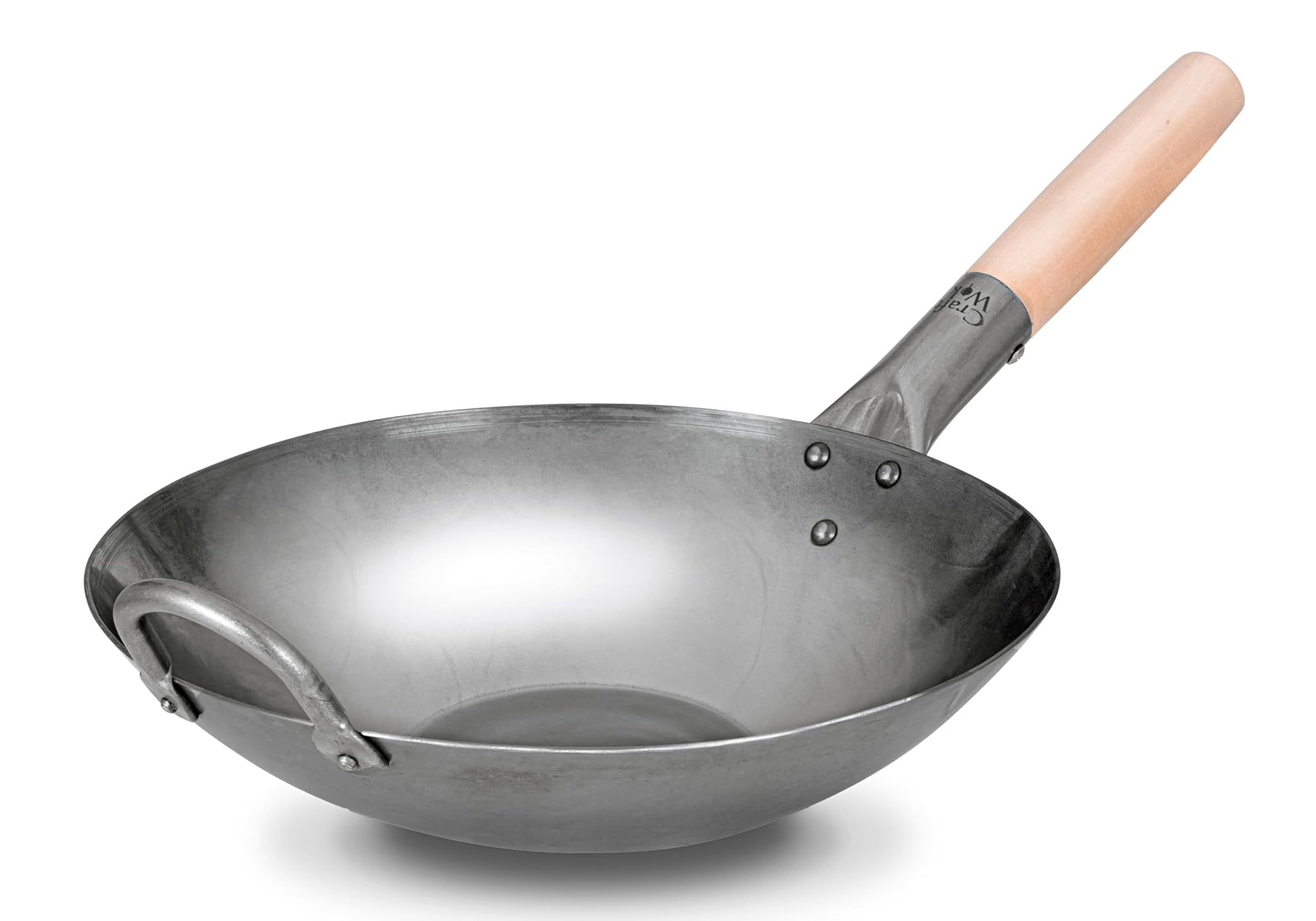 Craft Wok Piatto Acciaio Carbonio Martellato a Mano 30,5cm