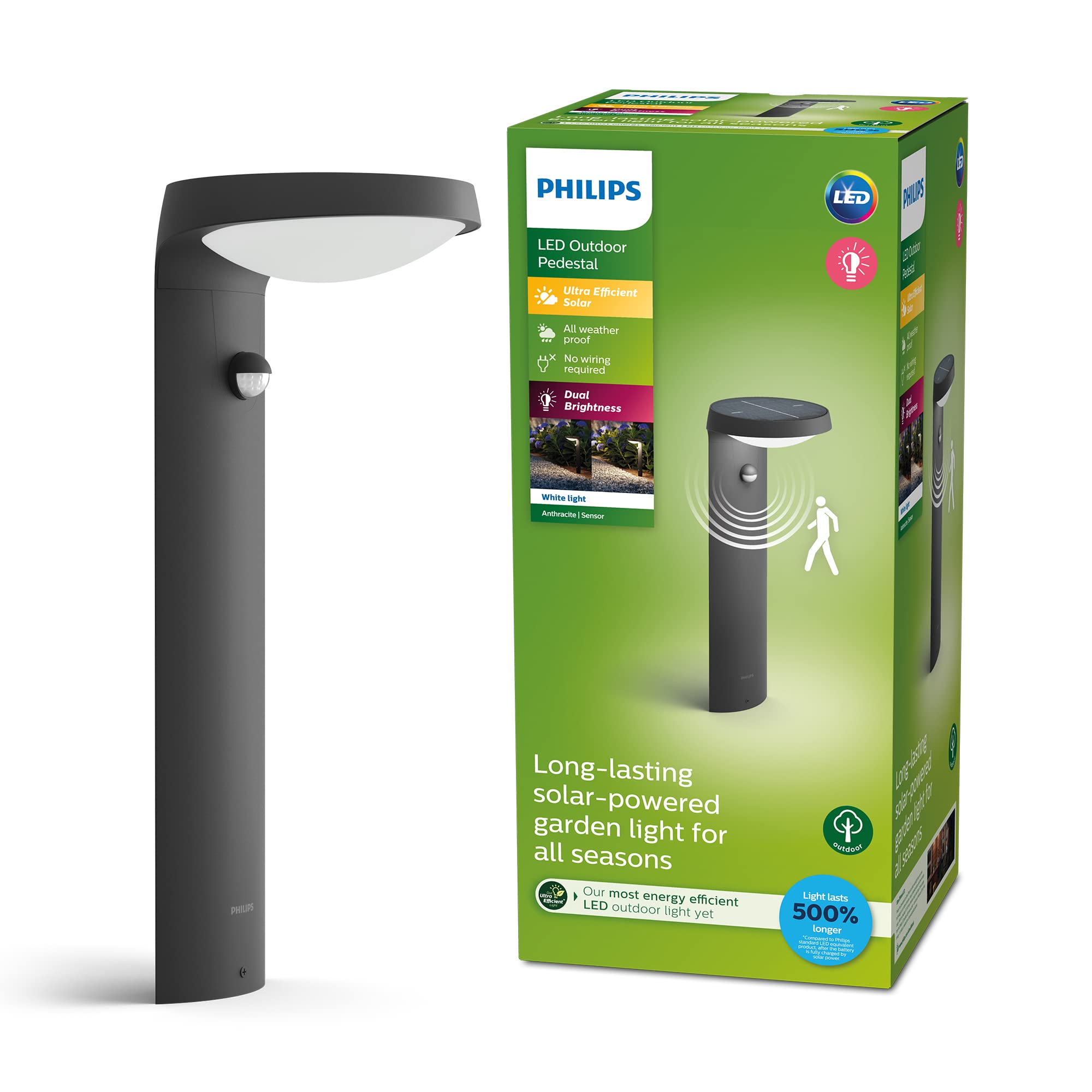 Philips LED Tyla - Paletto Solare da Esterni IP44 1.2W