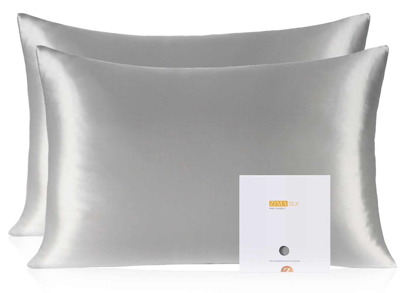 Zimasilk Federa Cuscino Seta Naturale 100% Pura - 2 Pezzi