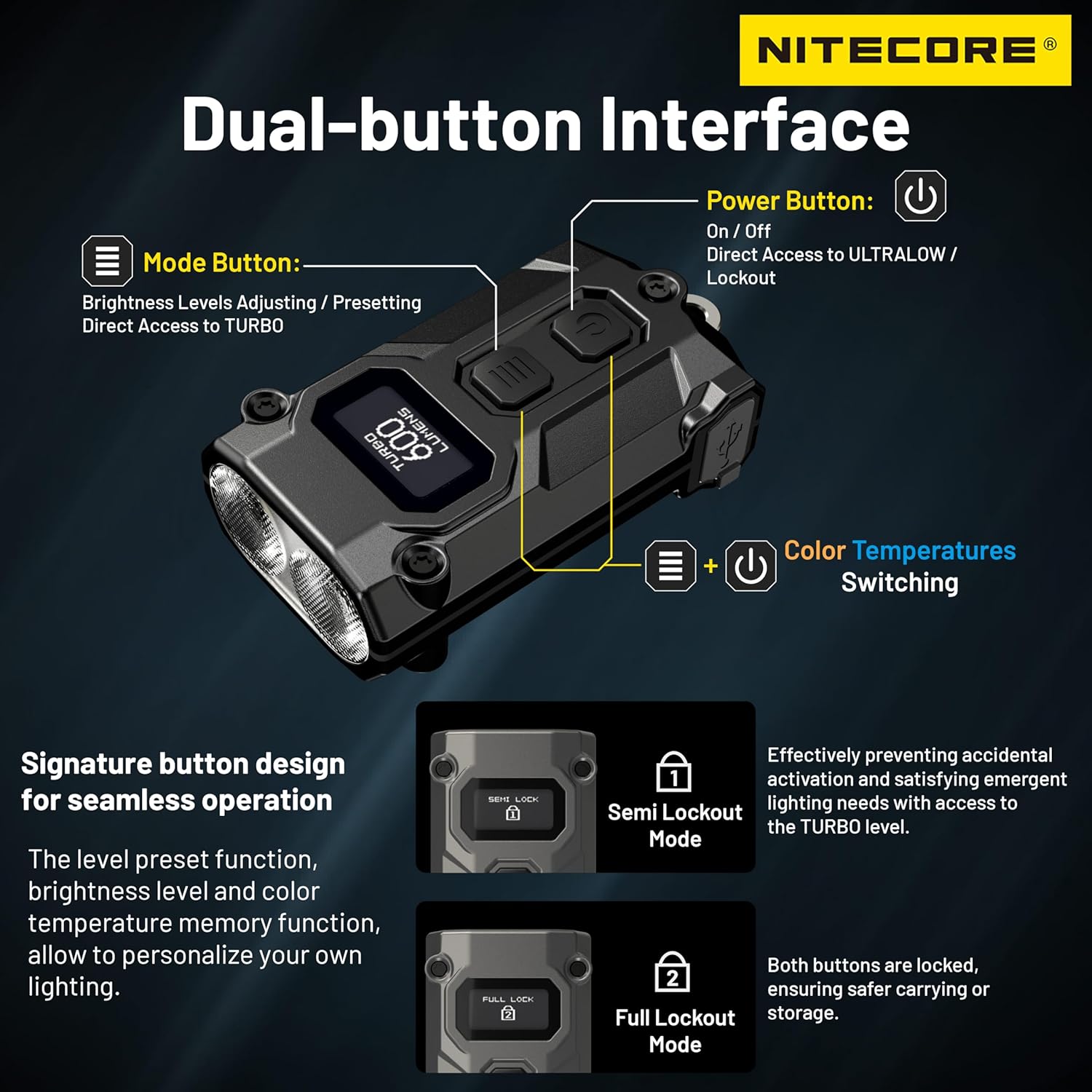 Nitecore Tini 3 Torcia EDC 600 Lumen, Nera - immagine 8