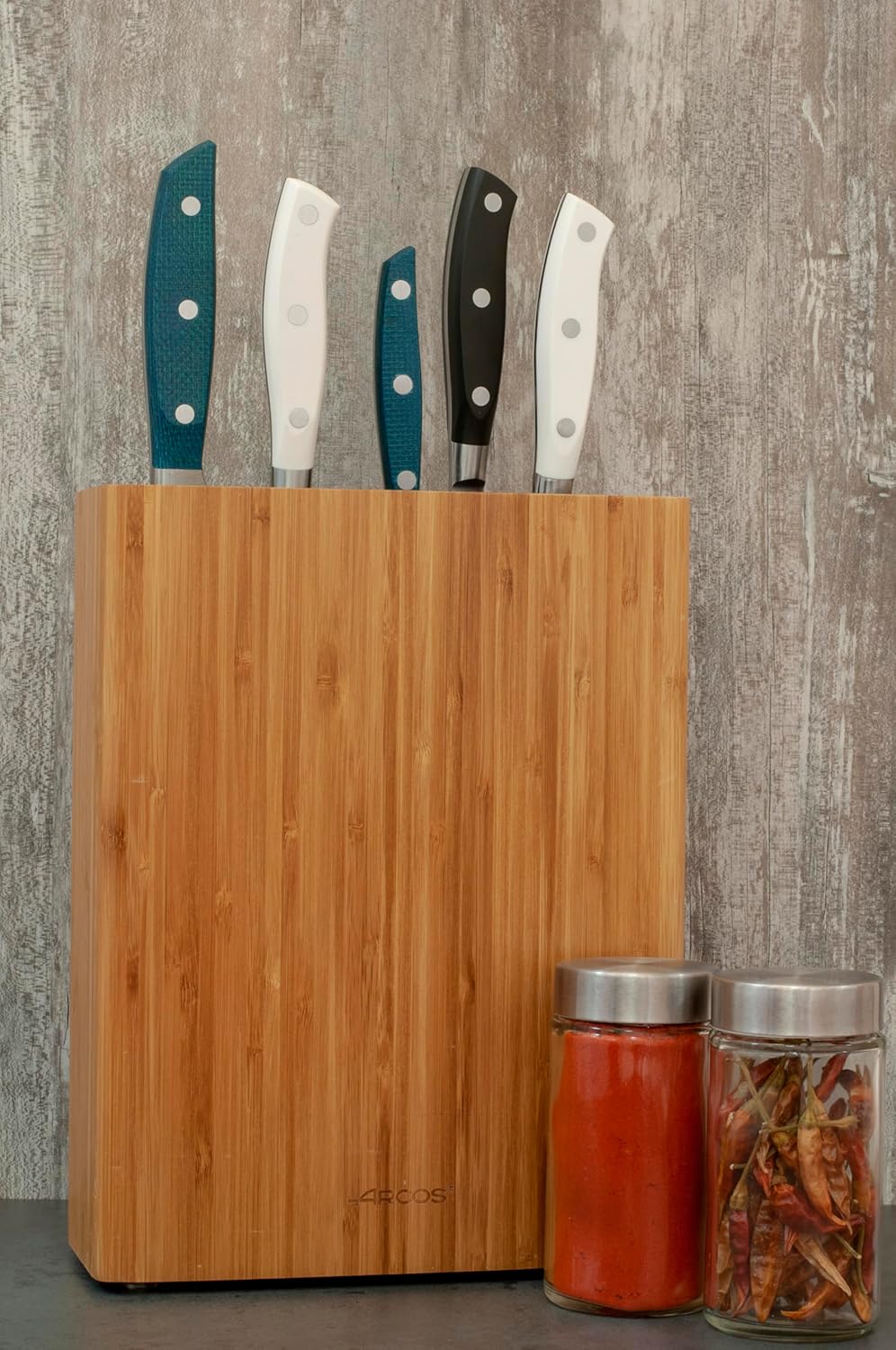 Arcos Blocco Universale per Coltelli in Bambù, Marrone - immagine 5