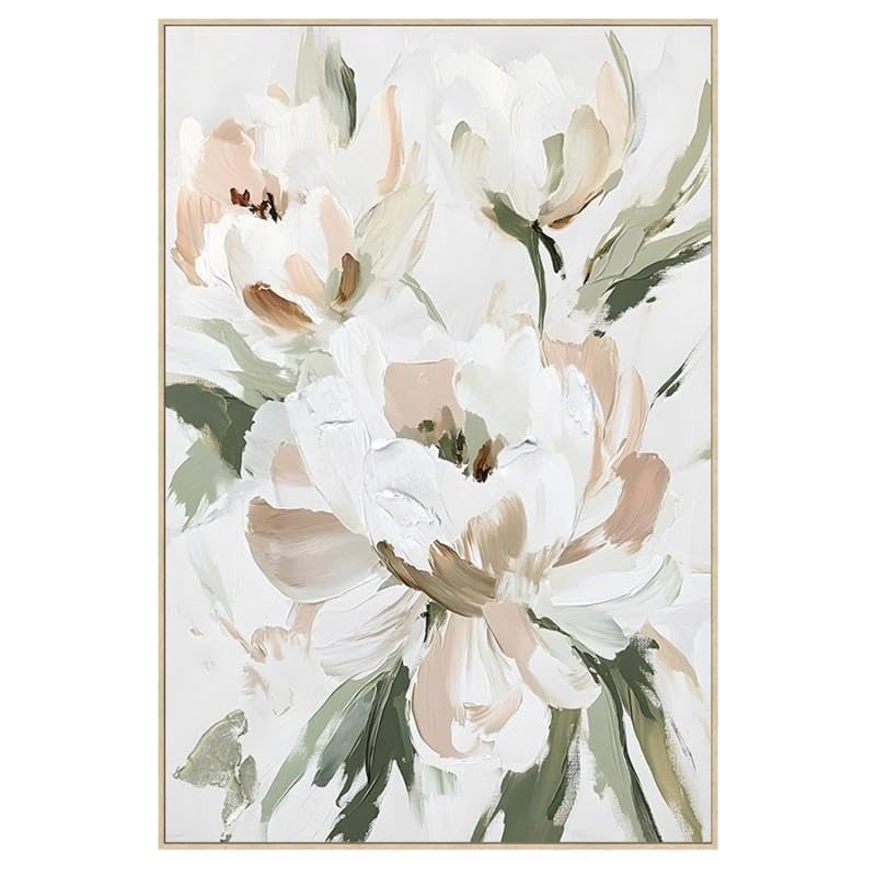 Quadro Tela con Cornice in Legno - Fiore 80x120x3,5 cm