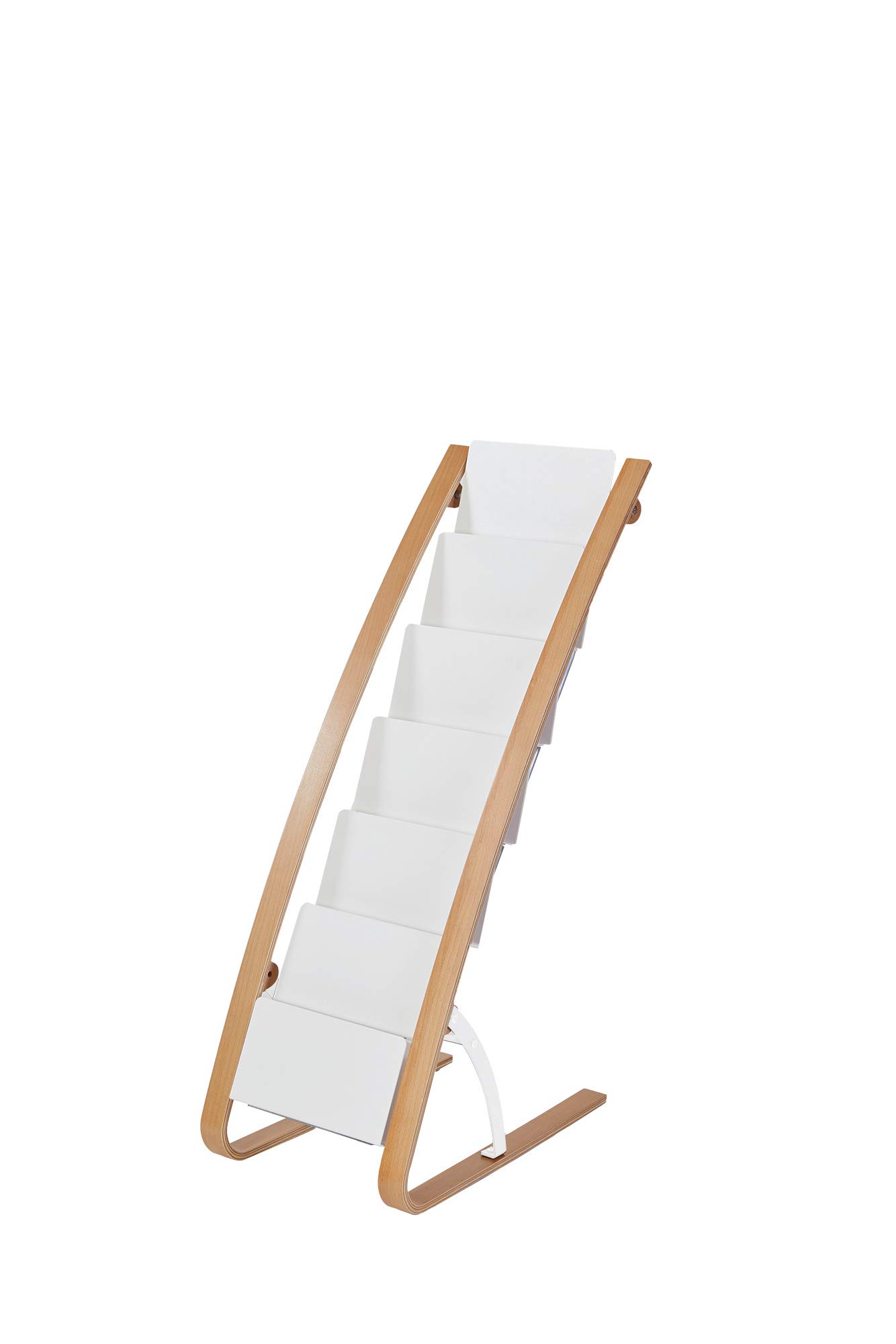 Espositore da pavimento bimateriale, 6 scomparti