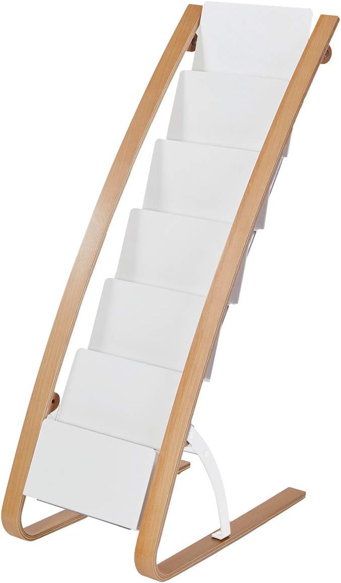 Espositore da pavimento bimateriale, 6 scomparti - immagine 1