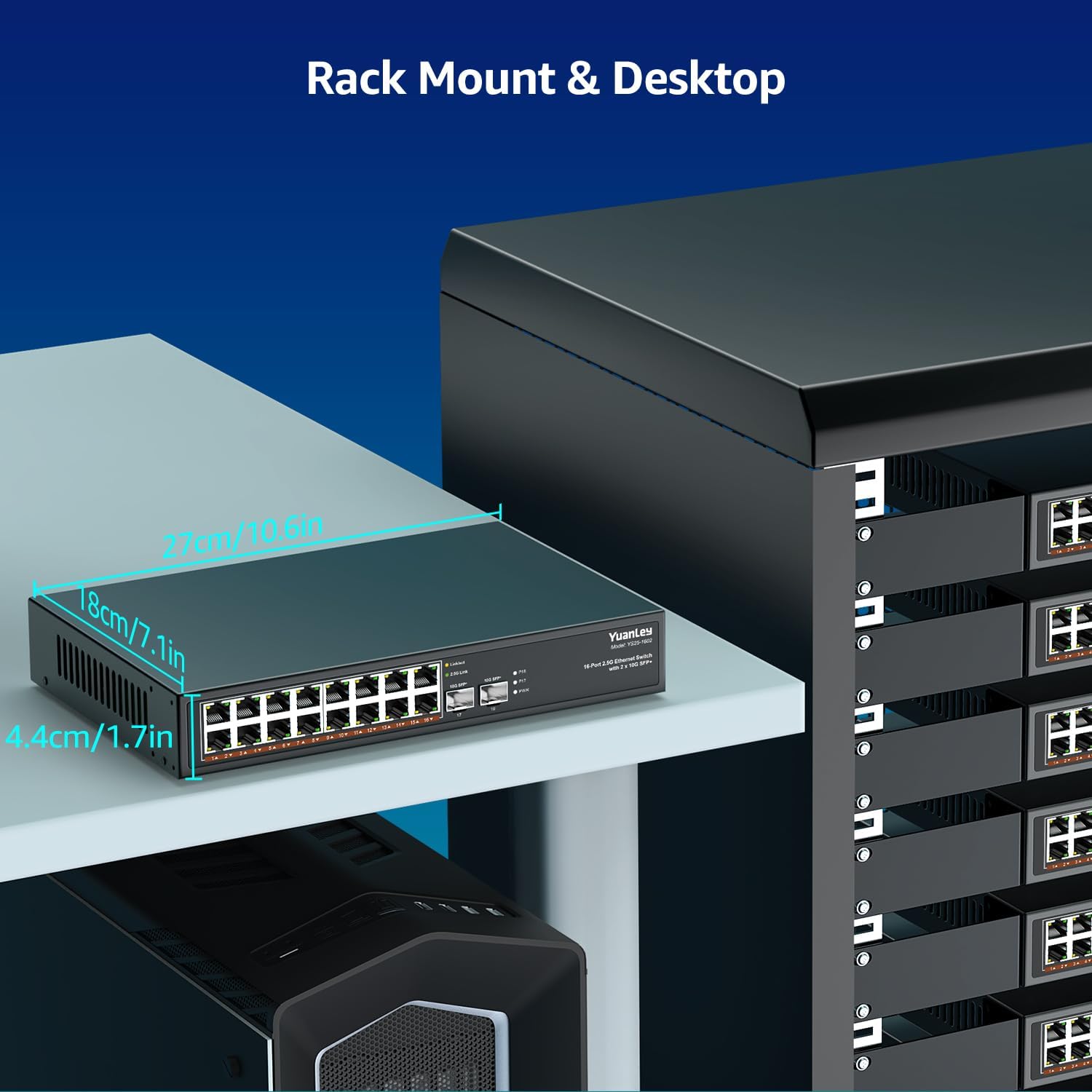 Yuanley Switch Ethernet 18 Porte 2.5G Unmanaged - immagine 5