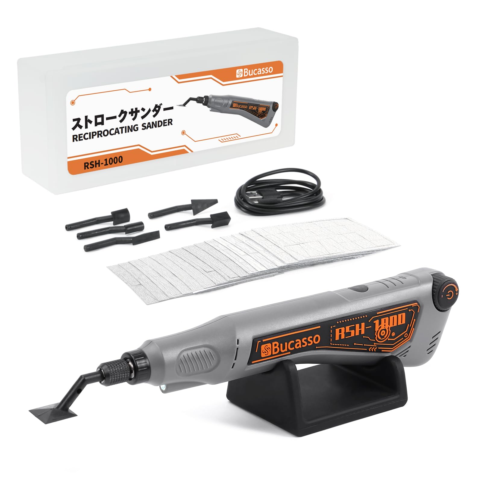 Levigatrice Alternata a Penna con Luce LED, Grigio