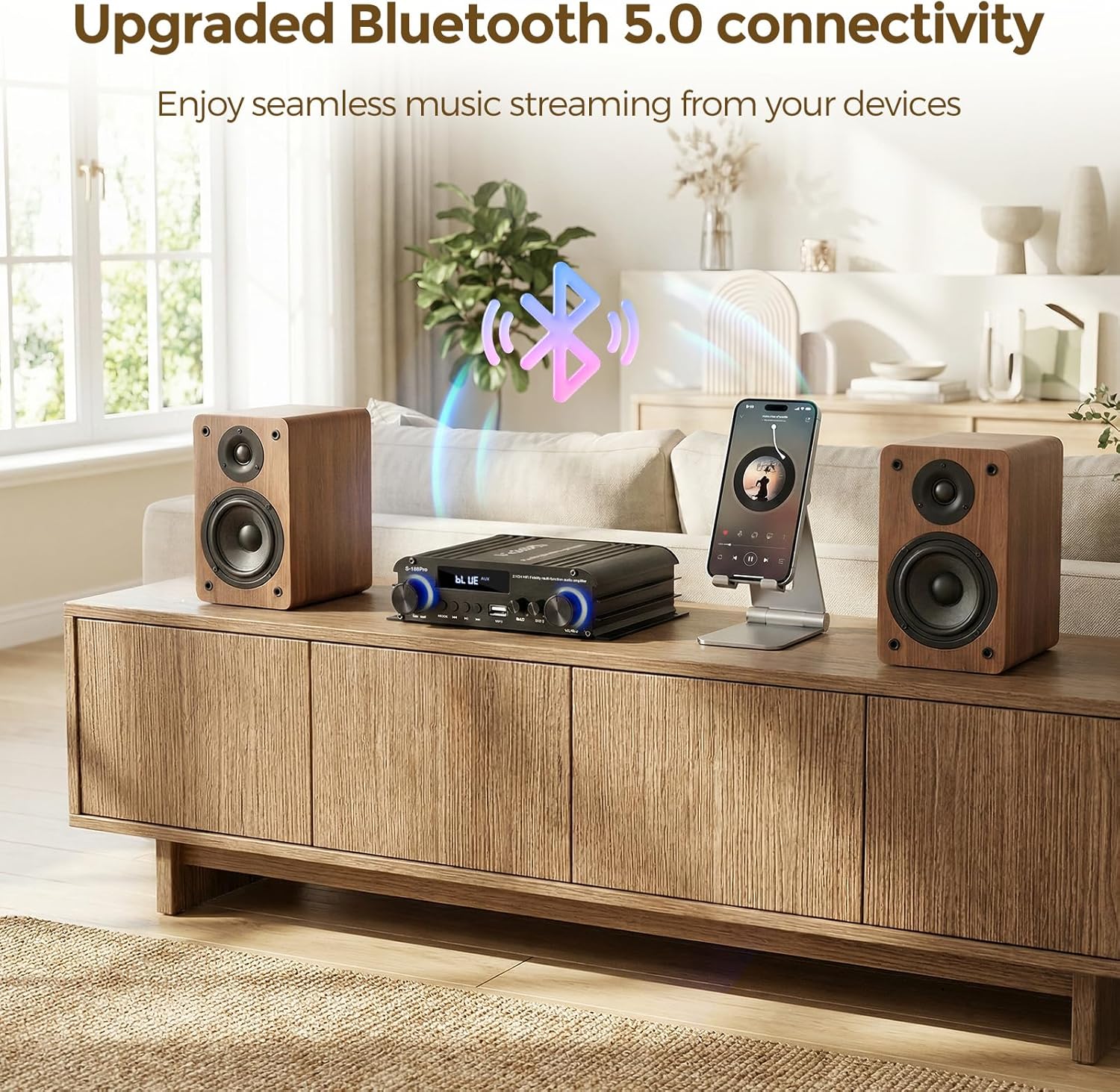 Amplificatore audio stereo 2.1 canali Bluetooth 5.0 - immagine 3