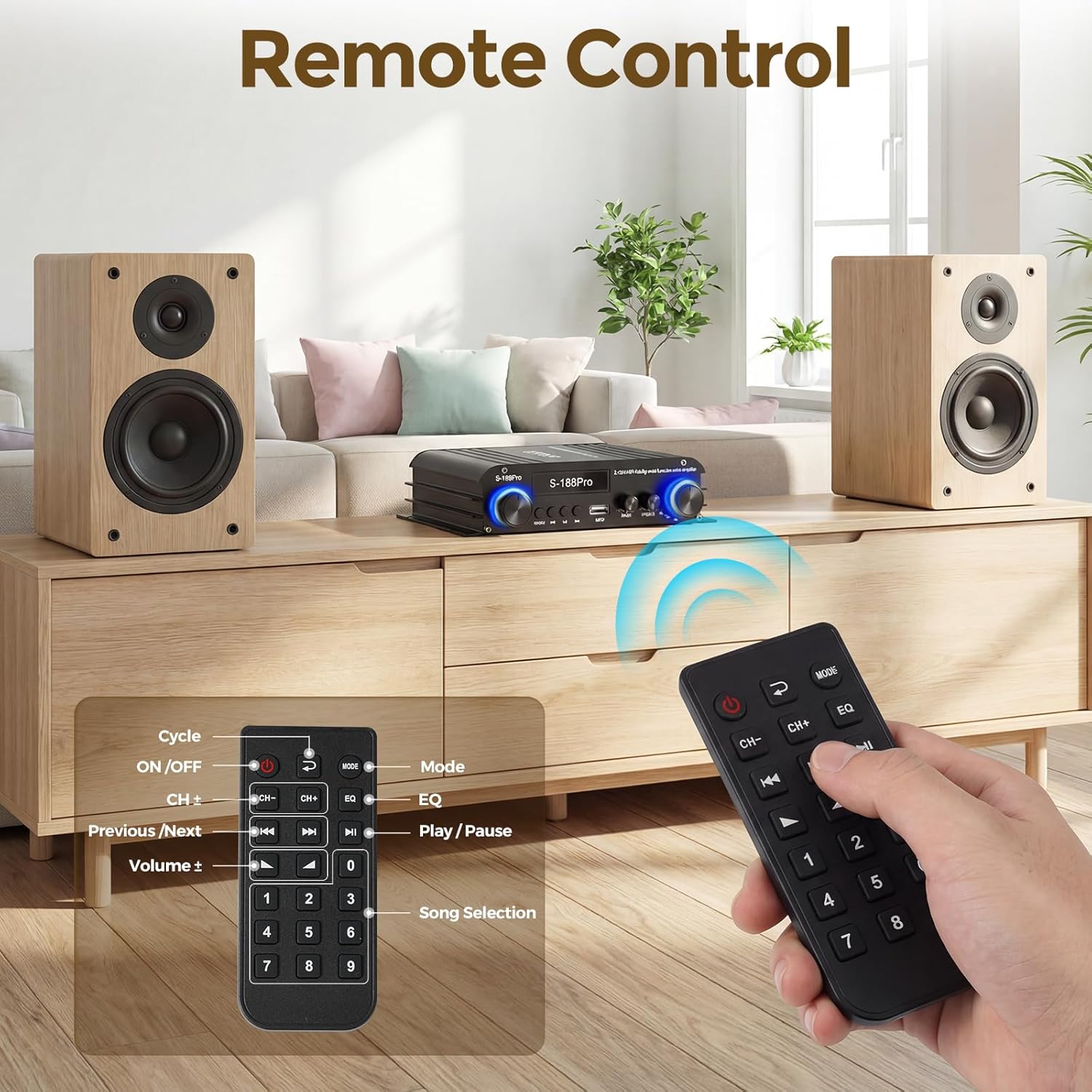 Amplificatore audio stereo 2.1 canali Bluetooth 5.0 - immagine 6