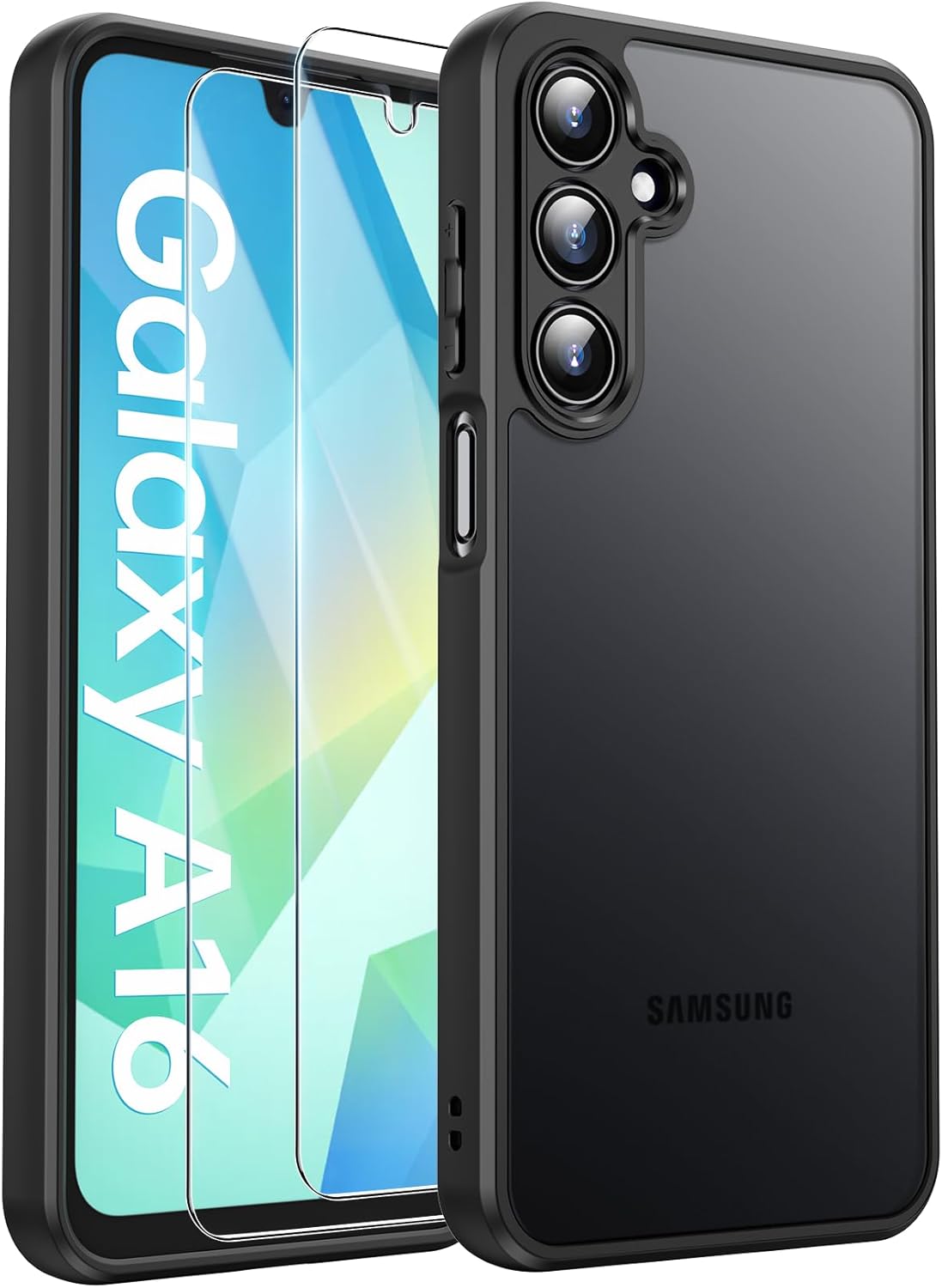 Fllao Cover Opaca per Samsung Galaxy A16 5G/4G, Nero - immagine 1