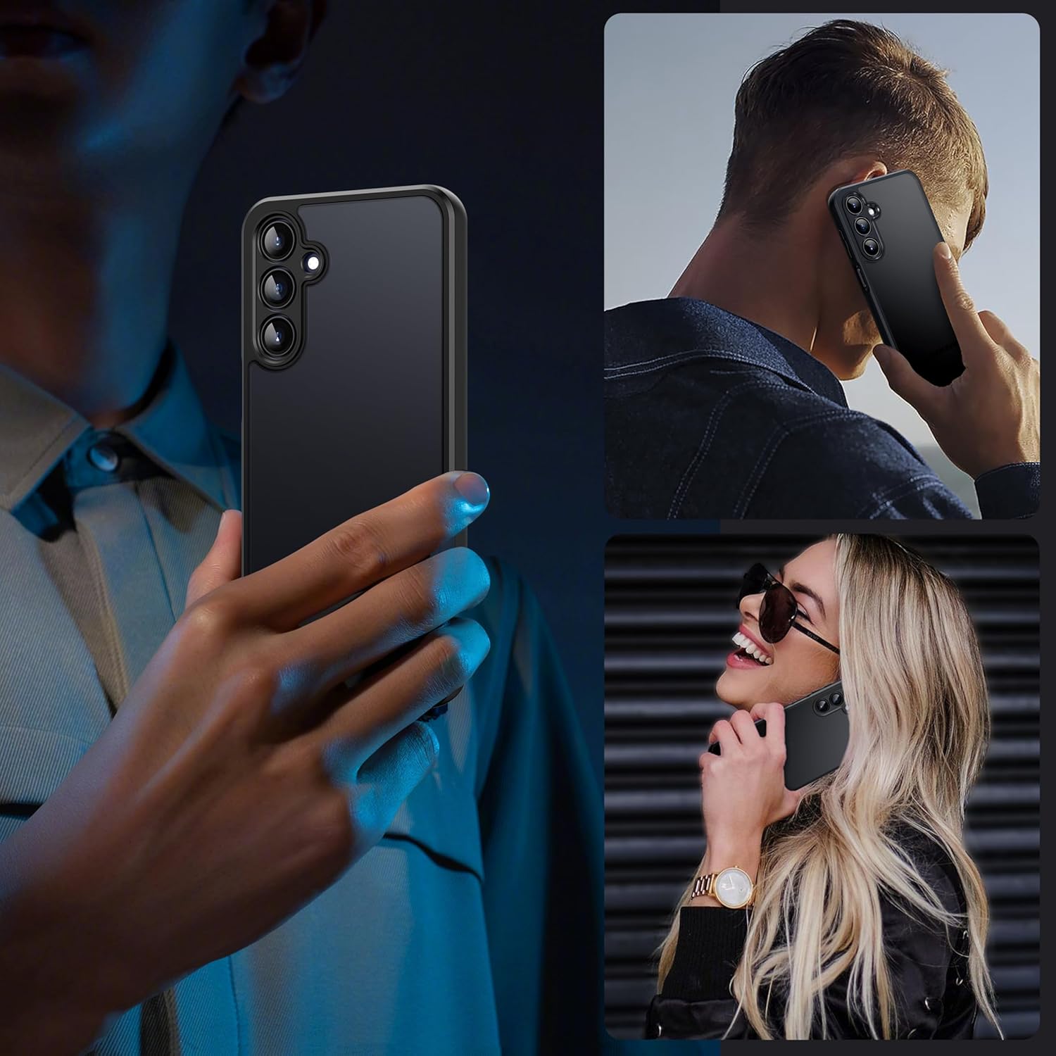 Fllao Cover Opaca per Samsung Galaxy A16 5G/4G, Nero - immagine 6