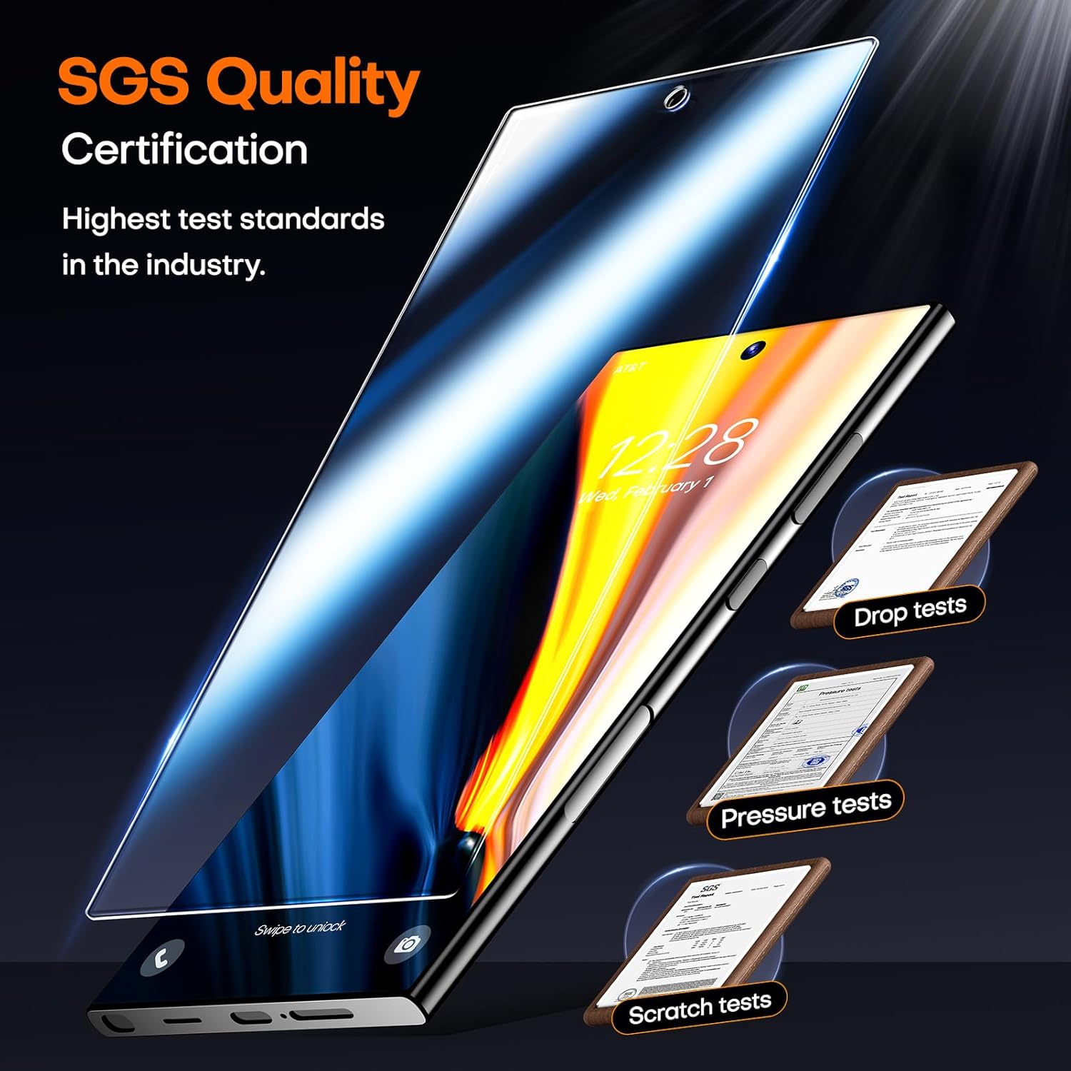 LϟK 2 Pezzi Privacy Vetro Temperato per Samsung Galaxy S24 Ultra - immagine 3