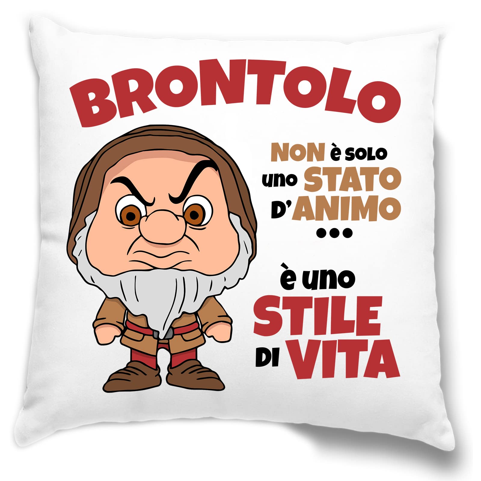 Federa Cuscino Brontolo Sette Nani 40x40