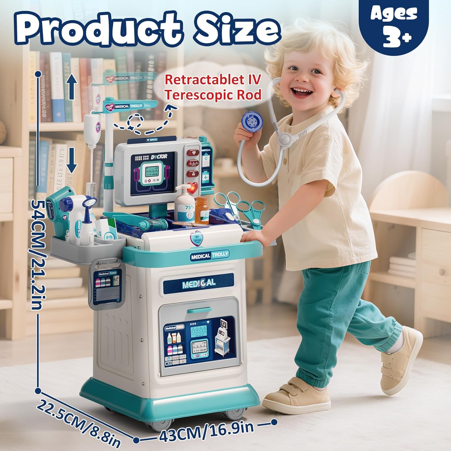 Lehoo Castle Kit Dottoressa Bambina - Carrello Medico - immagine 2