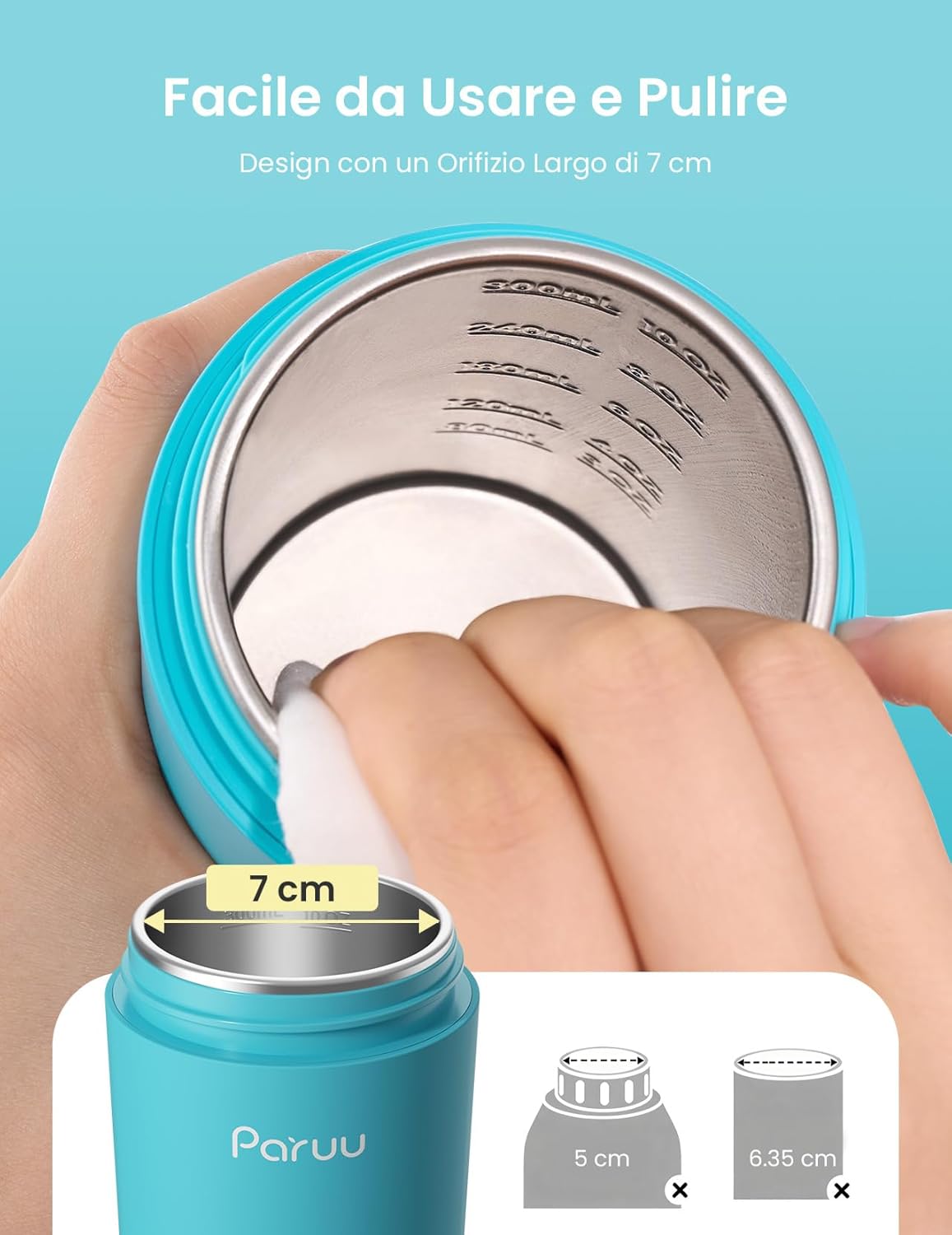 Paruu Scaldabiberon Portatile 350ml, Blu - immagine 3