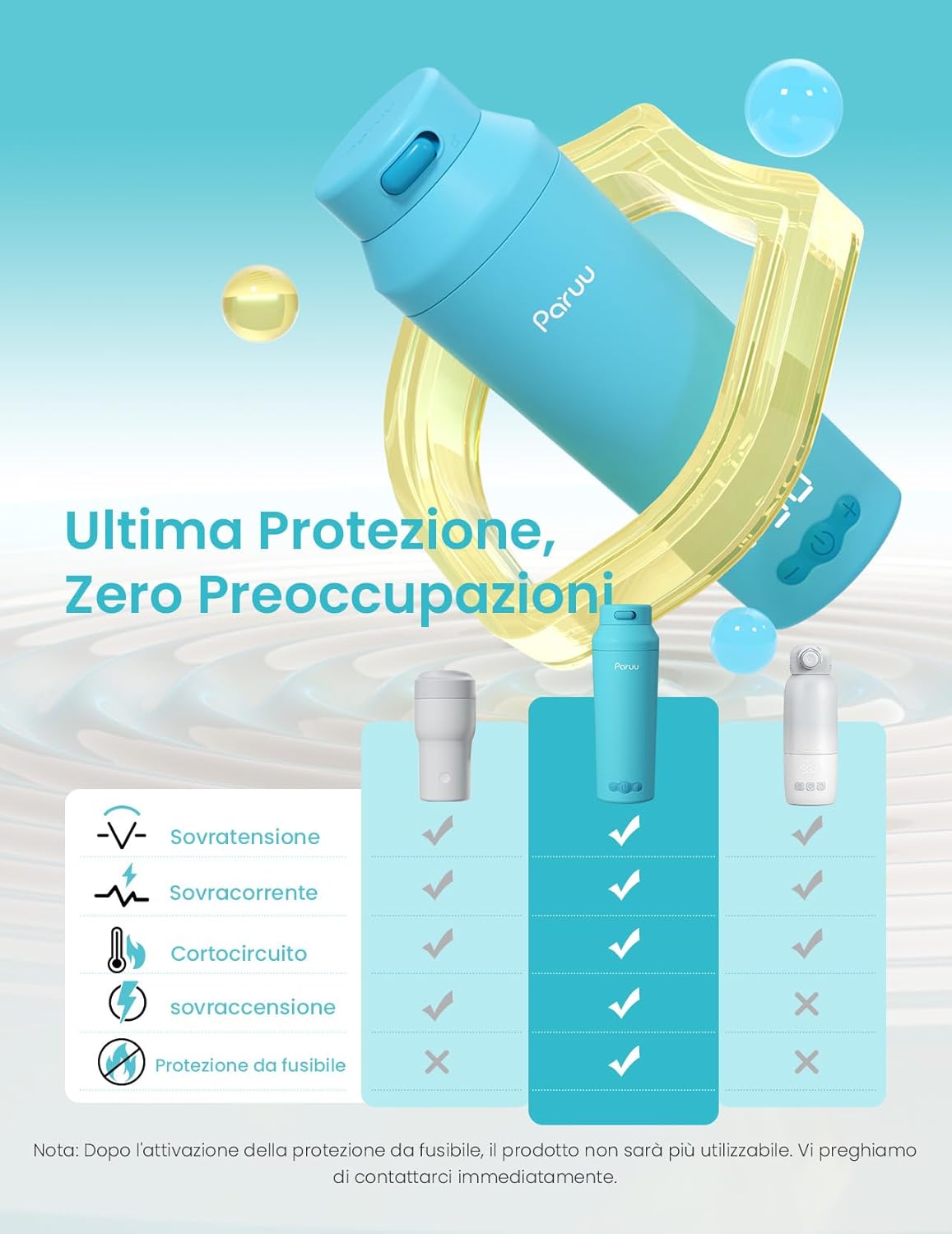Paruu Scaldabiberon Portatile 350ml, Blu - immagine 6