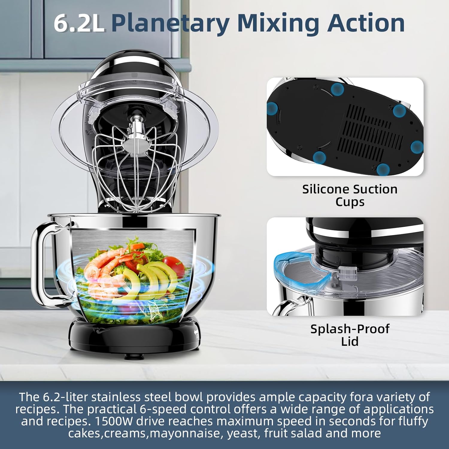 Cheflee Impastatrice Planetaria 2000W 6.2L - immagine 5