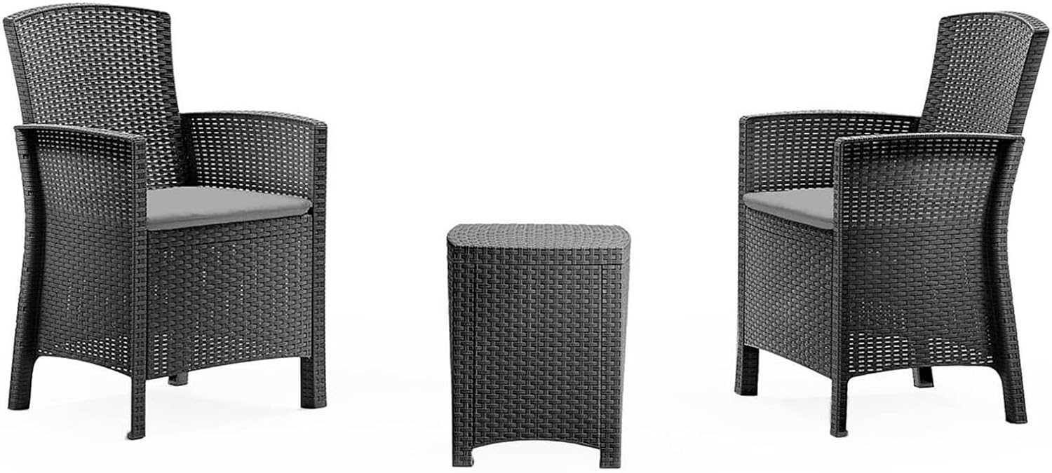 Dmora Salotto da Esterno Jupiter con Cuscini, Antracite - immagine 2