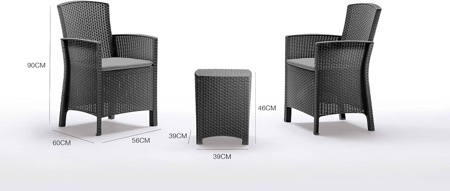 Dmora Salotto da Esterno Jupiter con Cuscini, Antracite - immagine 3