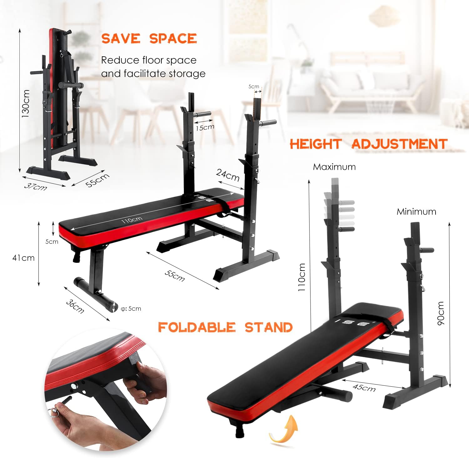 Ise Panca Pesi Multifunzione con Portabilanciere SY-544 - immagine 4