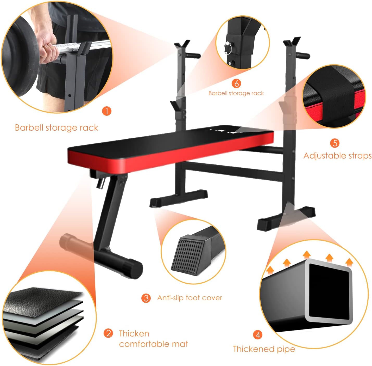 Ise Panca Pesi Multifunzione con Portabilanciere SY-544 - immagine 5