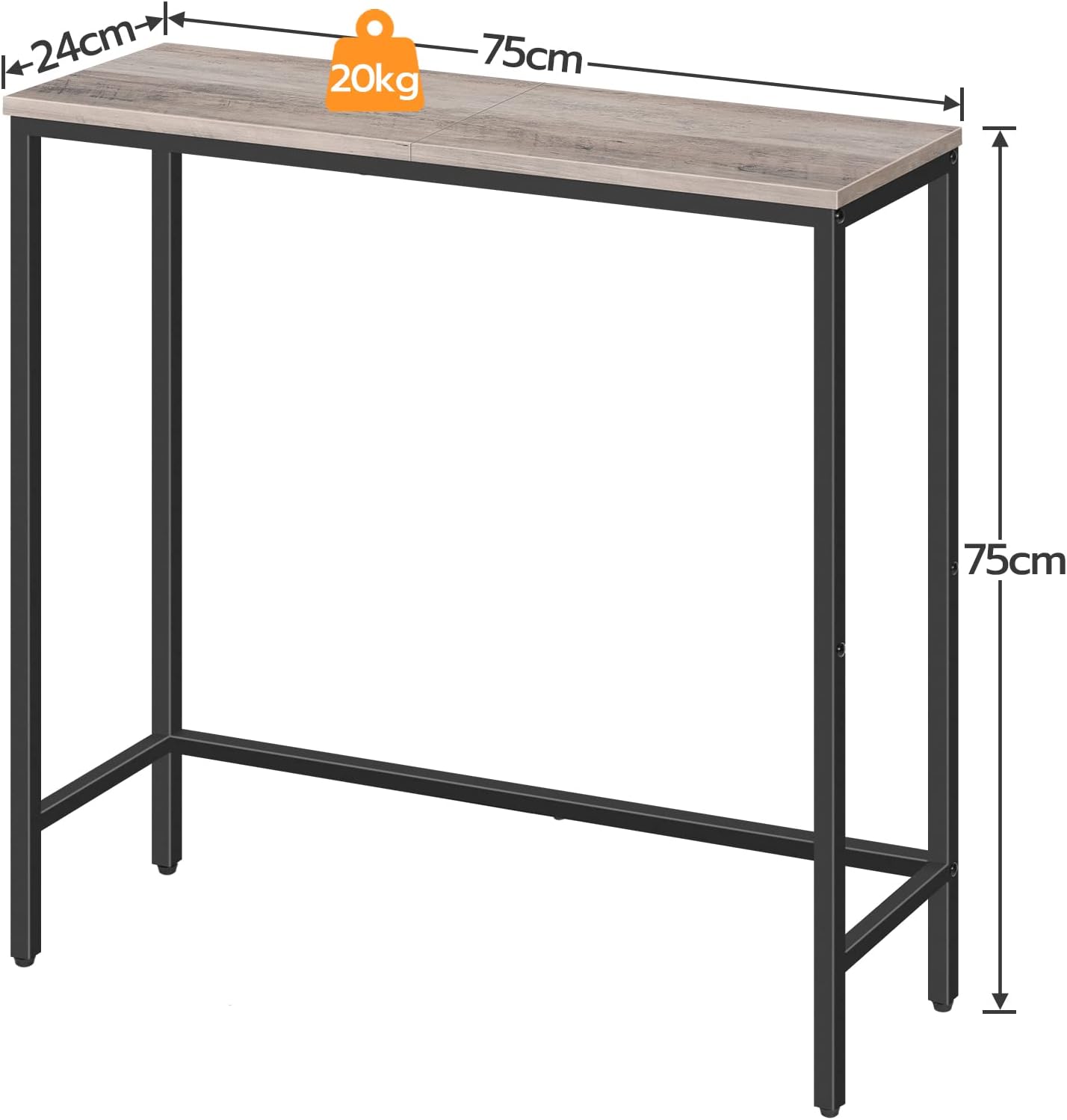 Hoobro Consolle Ingresso Stretta 75 cm, Greige - immagine 3