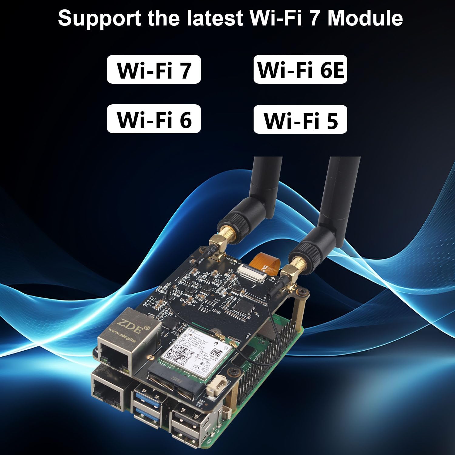 ZDE ZP596 PCIe to M.2 E Key WiFi7 6 6E 5 PCIe to 2.5G Ethernet Network ...