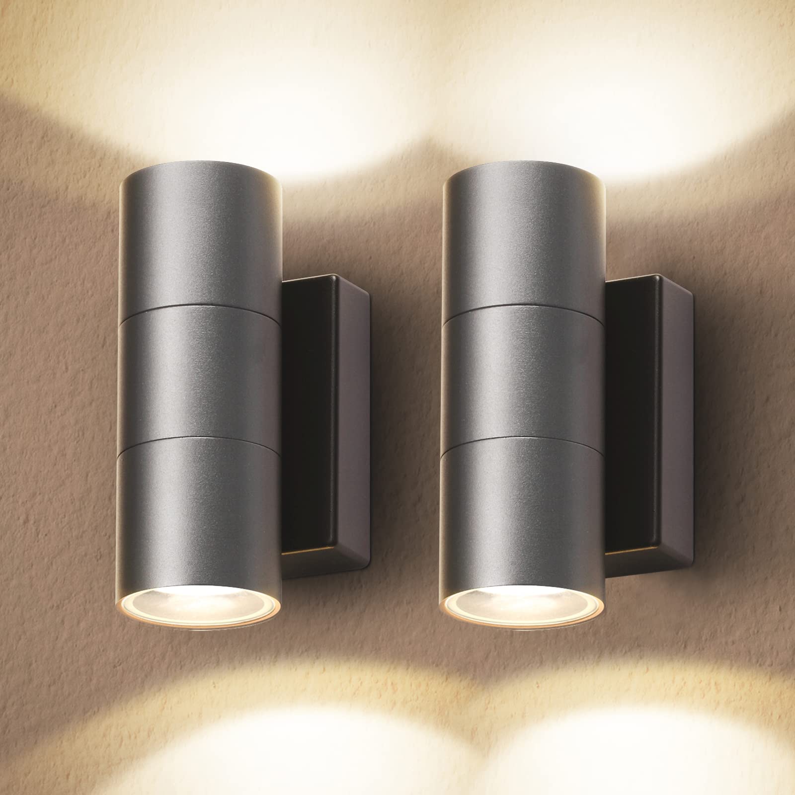 Celavy Applique LED Esterno IP65 5W, Grigio (2 pz)