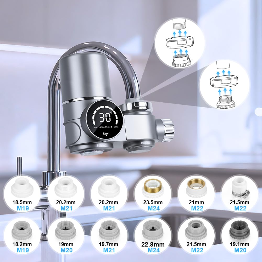 Hotut Filtro Acqua Rubinetto con Luce UV Blu - immagine 6