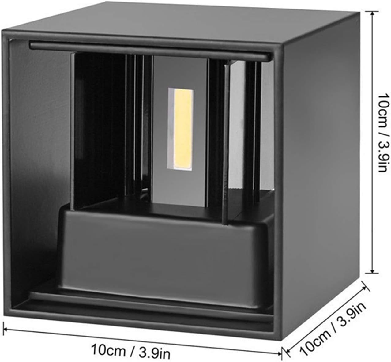 4 Pezzi Applique da Parete LED Cubo 12W 4000K, Nero - immagine 5