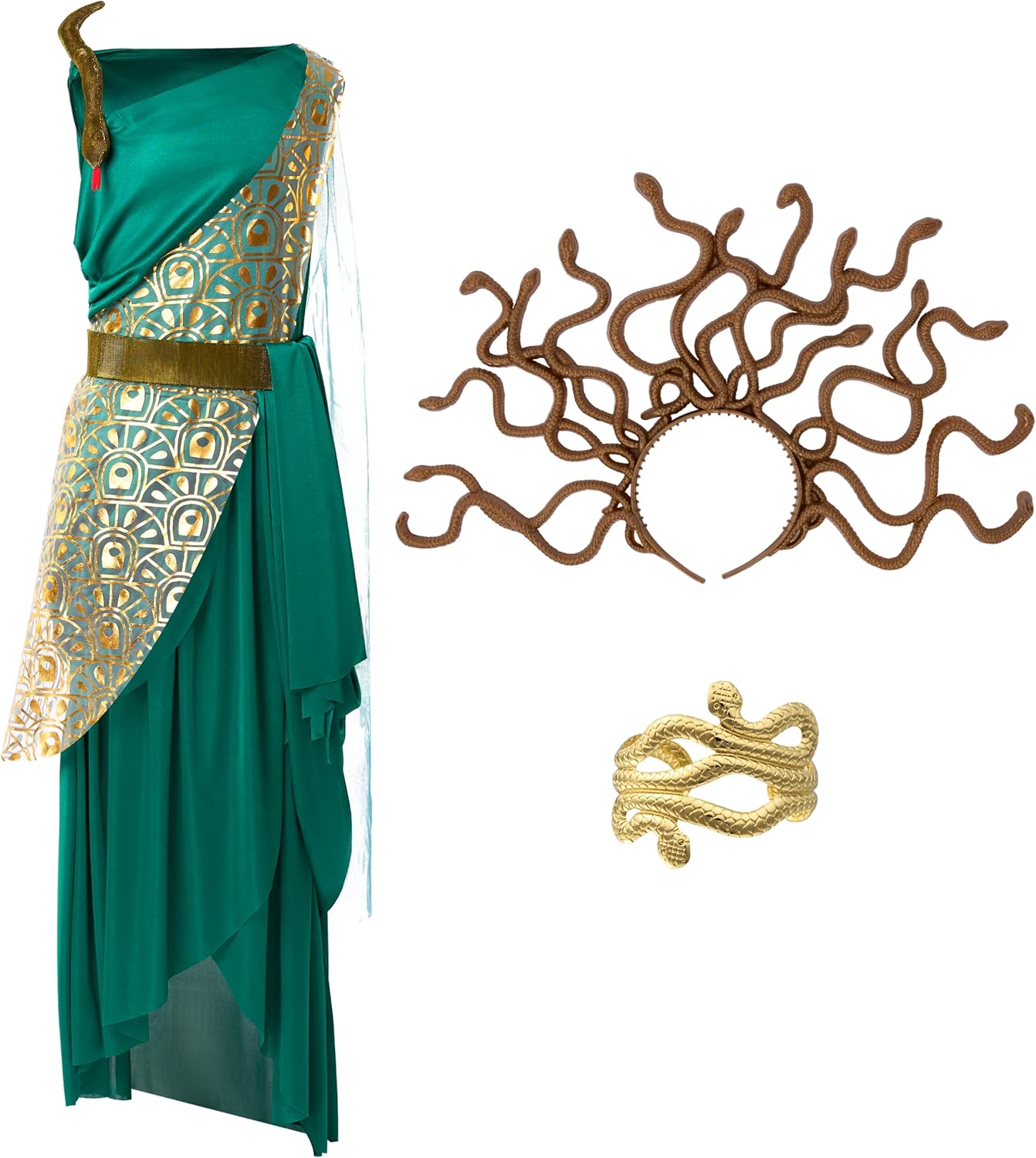 Spooktacular Creations Costume Medusa per Bambine, Verde - immagine 3