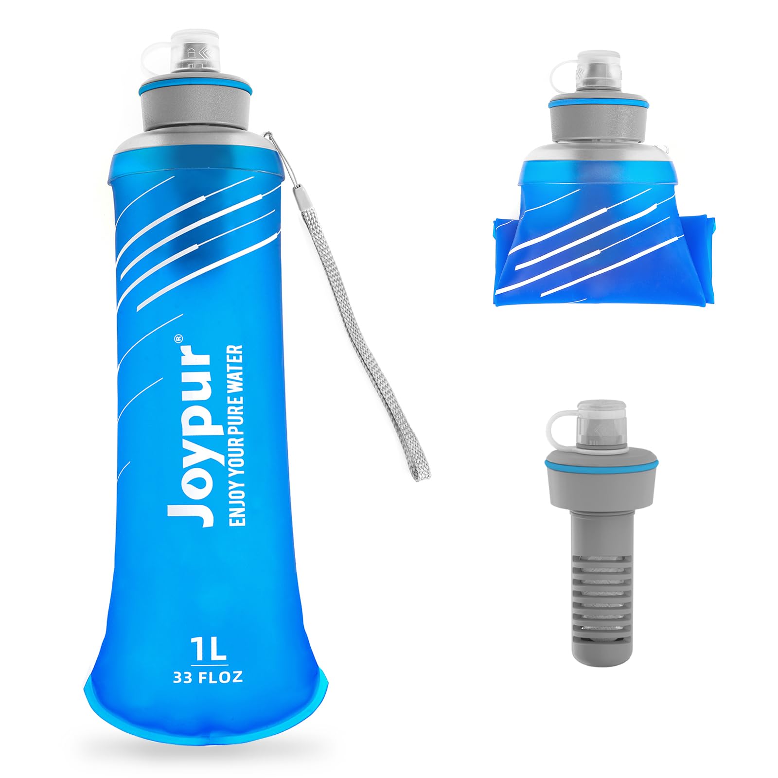 joypur Borraccia pieghevole da 1 l per attività all'aperto (blu)