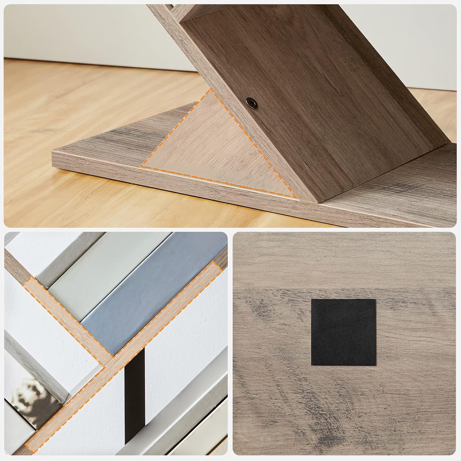 Hoobro Libreria ad Albero 9 Livelli, Greige e Nero - immagine 7