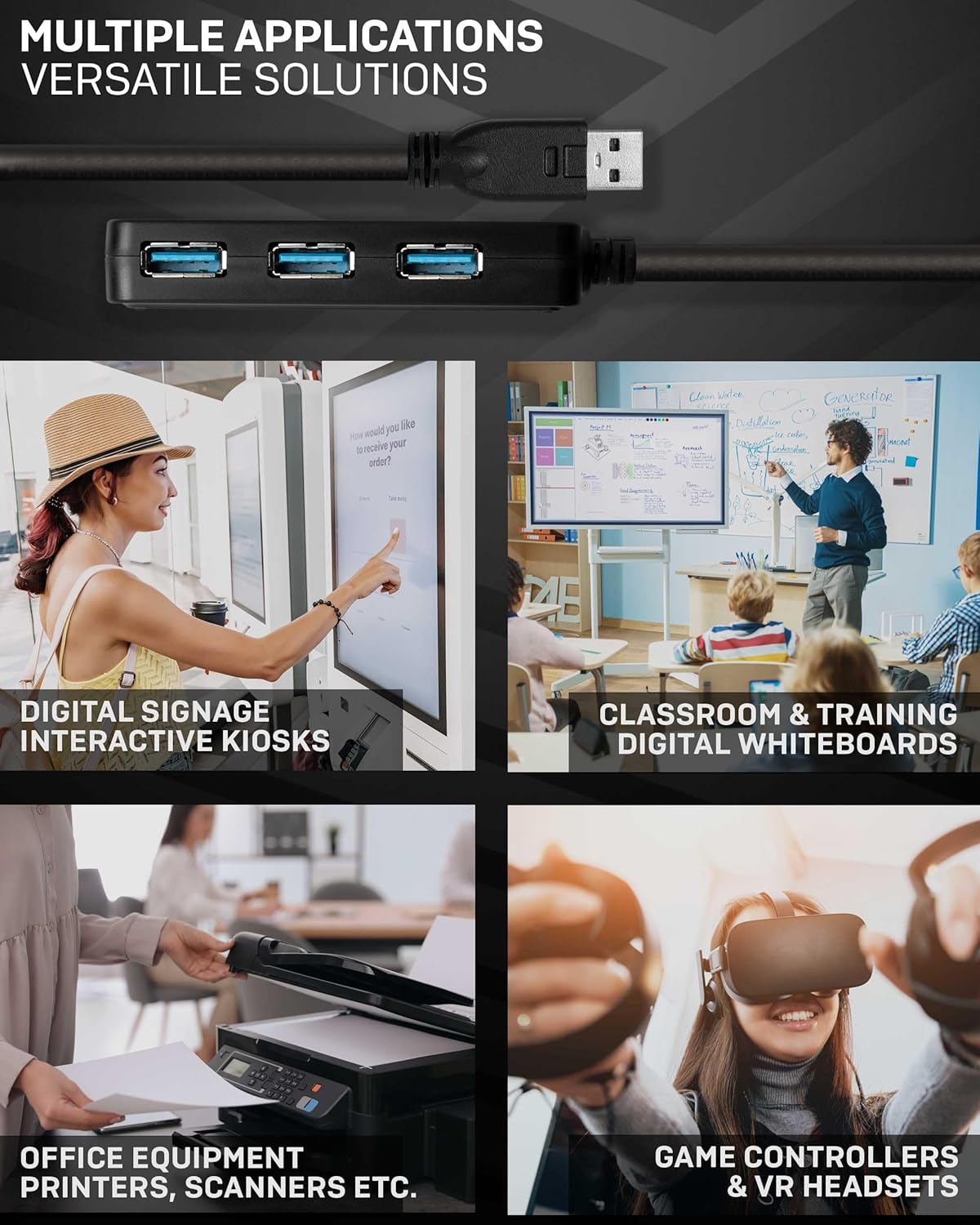 Lindy Cable EXTENSIOR Activo PRO USB 3.0, con HUB - immagine 4