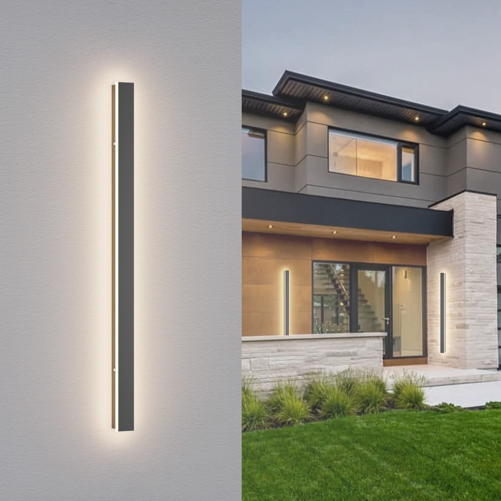 K-bright Lampada da Parete LED 30W 100cm, Grigio Scuro