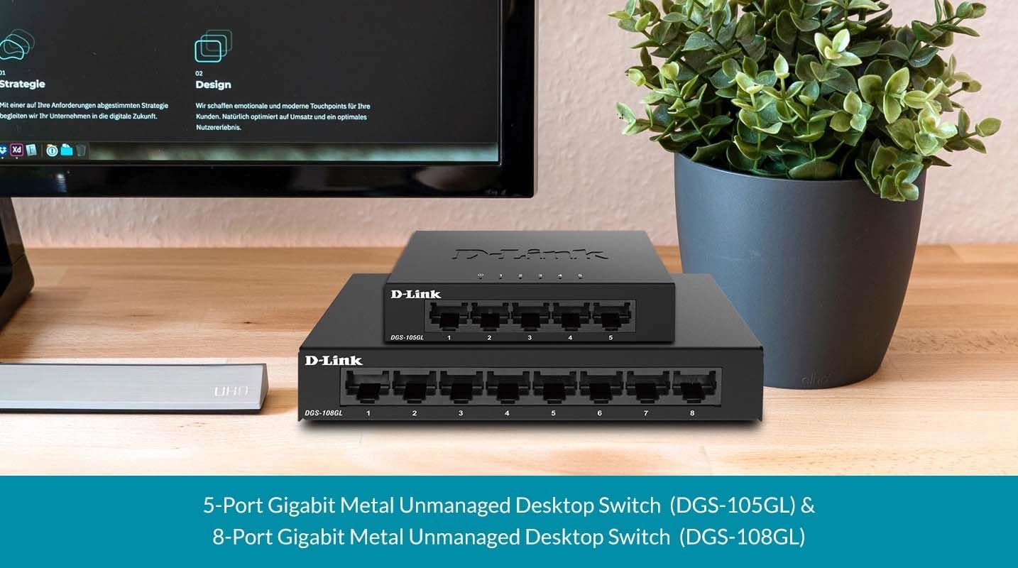 D-link DGS-108GL Switch Unmanaged Gigabit 8 Porte - immagine 5