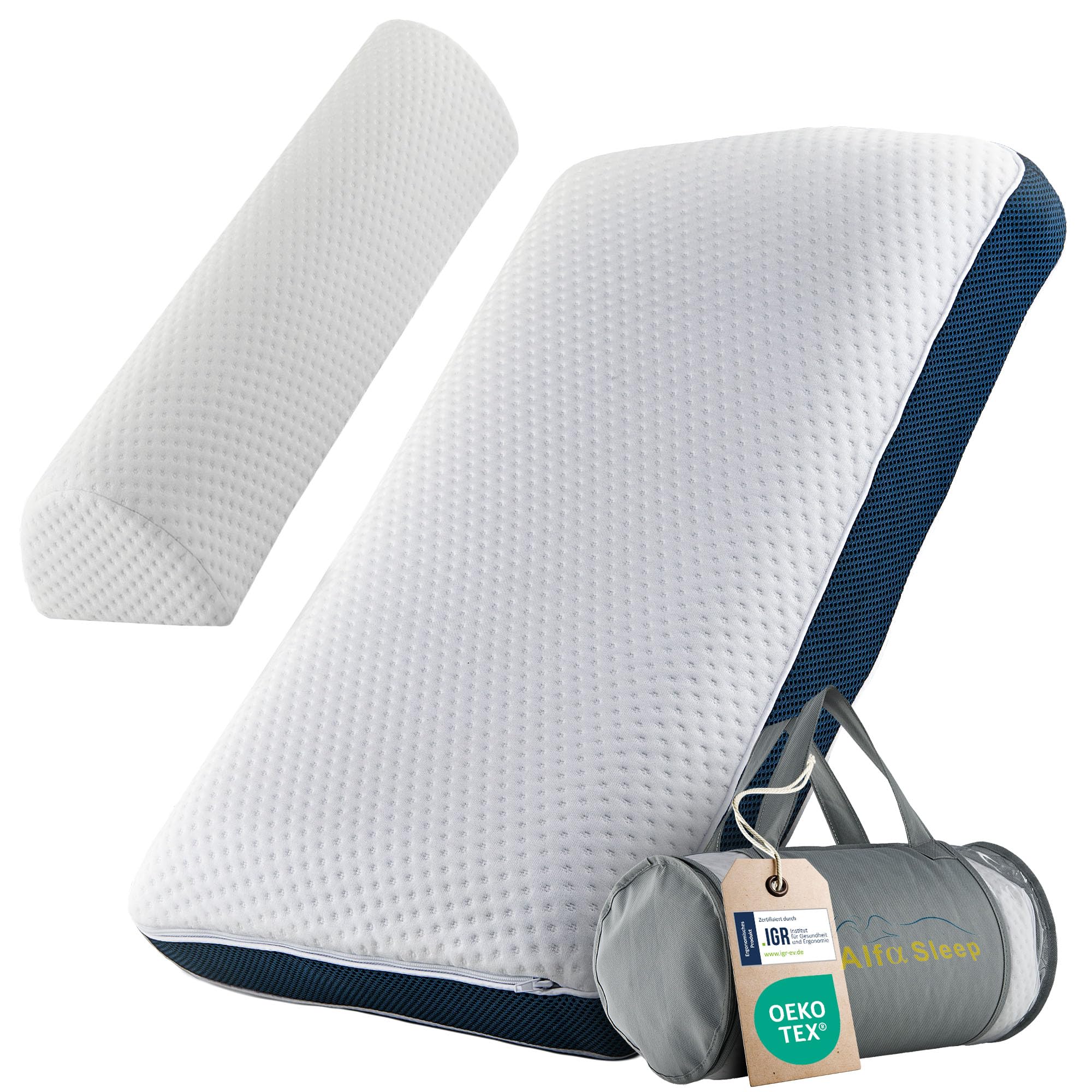 Set 2 Cuscini Ortopedici Memory Foam 60x35cm