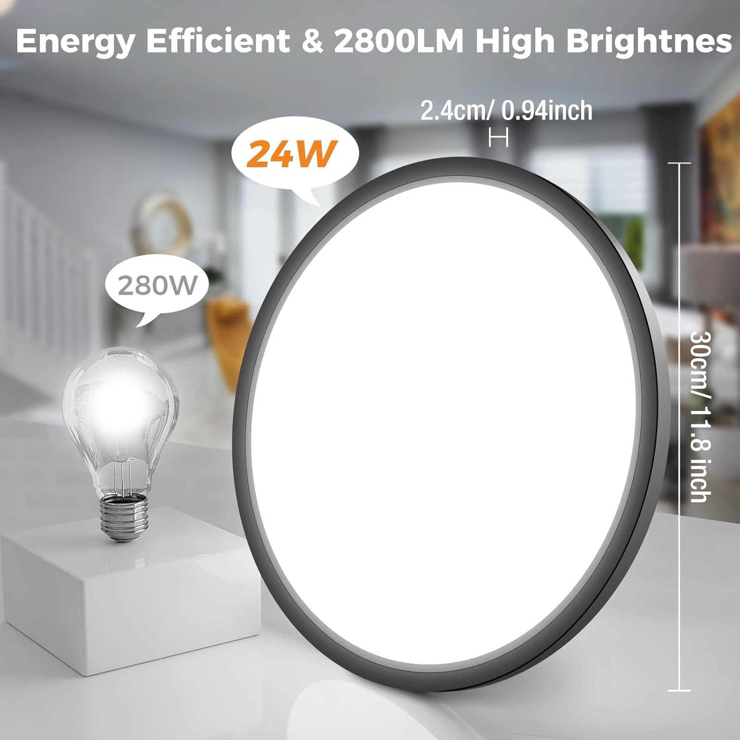 Slochi Plafoniera LED Soffitto IP44 Impermeabile (2 Pezzi) - immagine 4