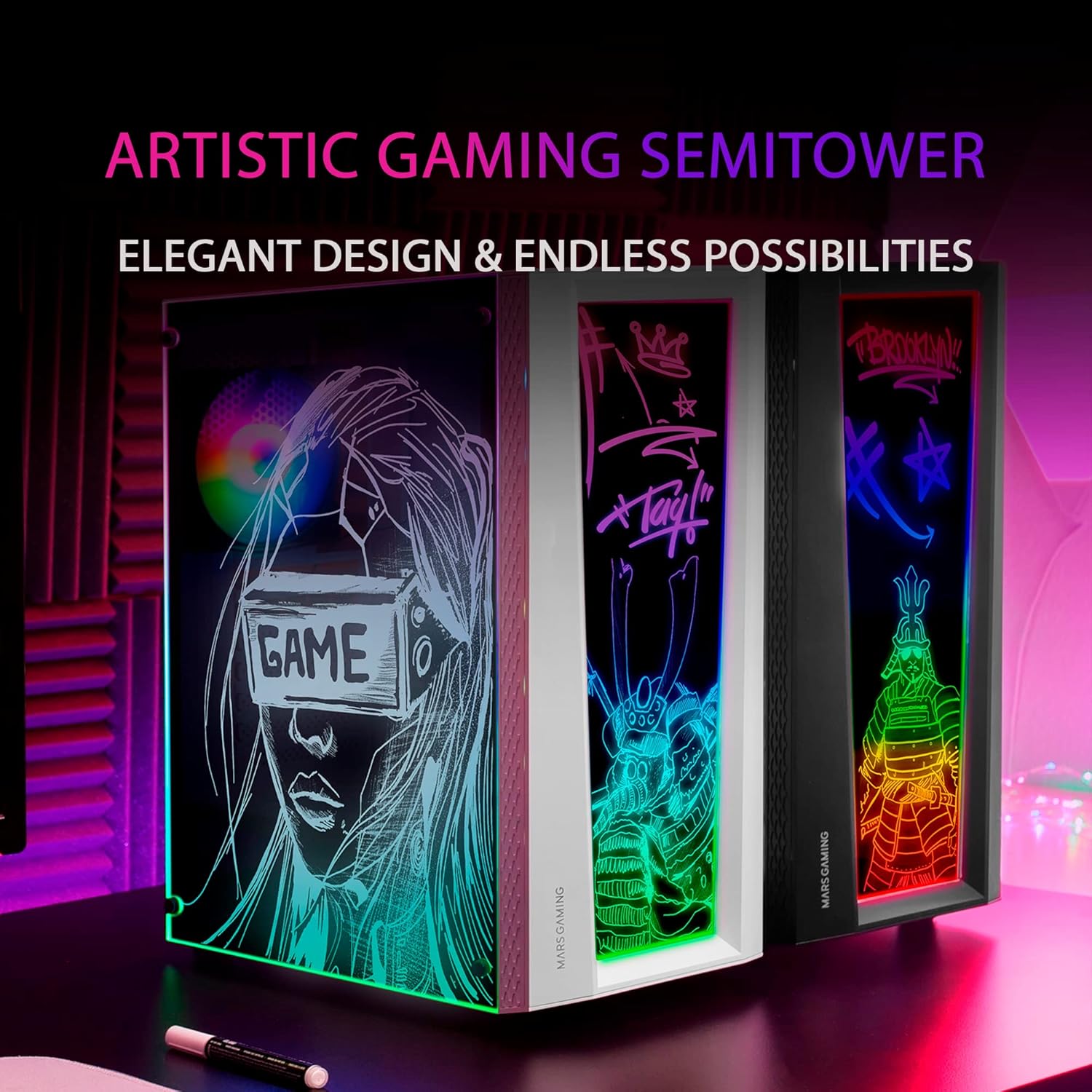 Mars Gaming MC-ART Nero - Case PC Gaming ATX - immagine 2