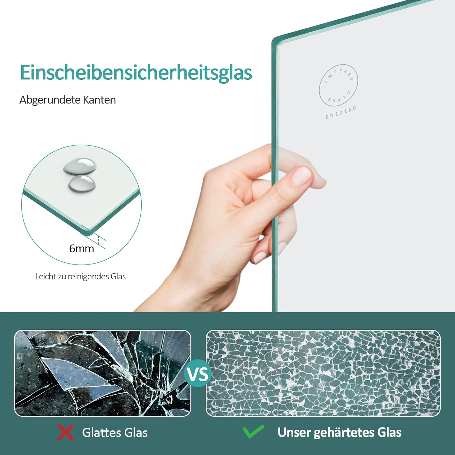 Emke Divisione Doccia per Vasca da Bagno 130x140cm - immagine 3