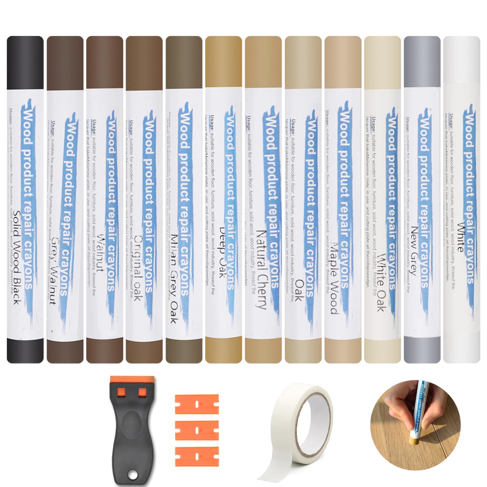 Stucco per Legno e Riparazione Piastrelle - 12 Colori