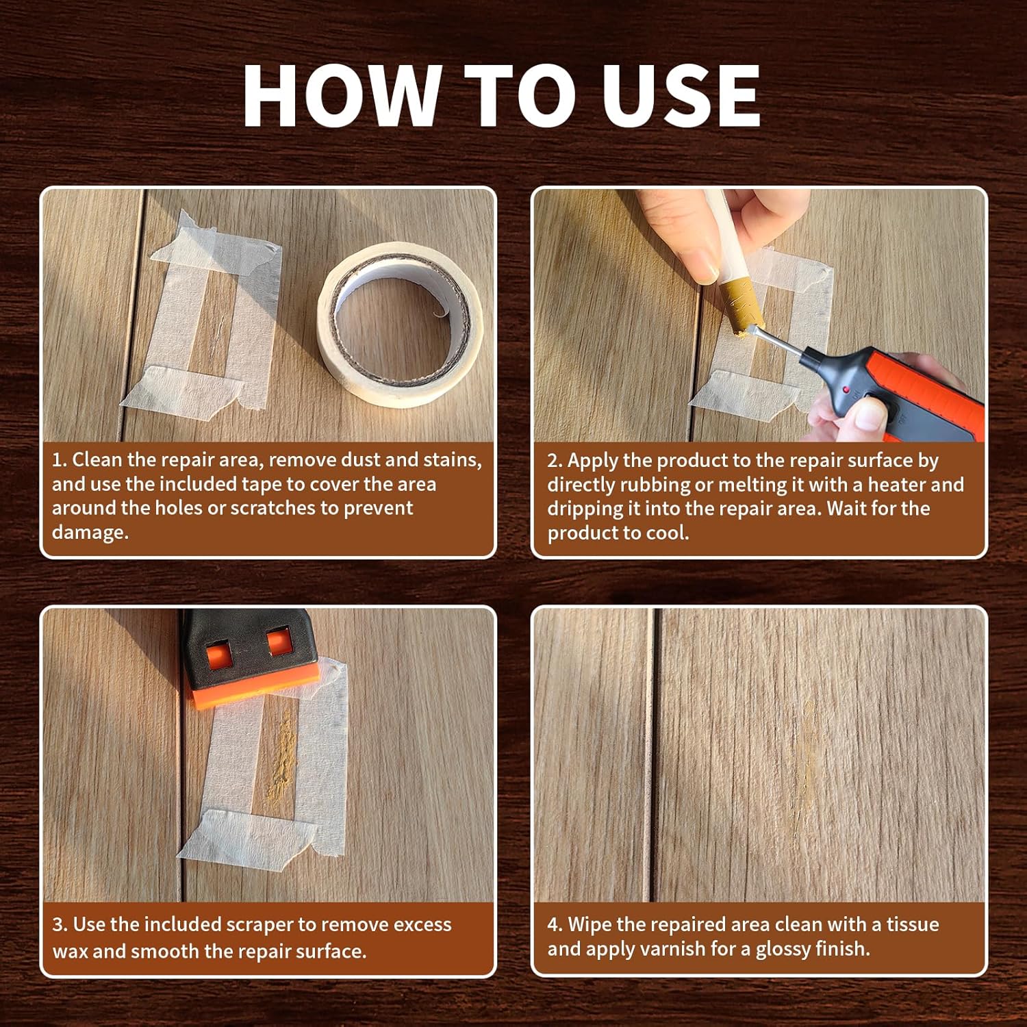 Stucco per Legno e Riparazione Piastrelle - 12 Colori - immagine 6