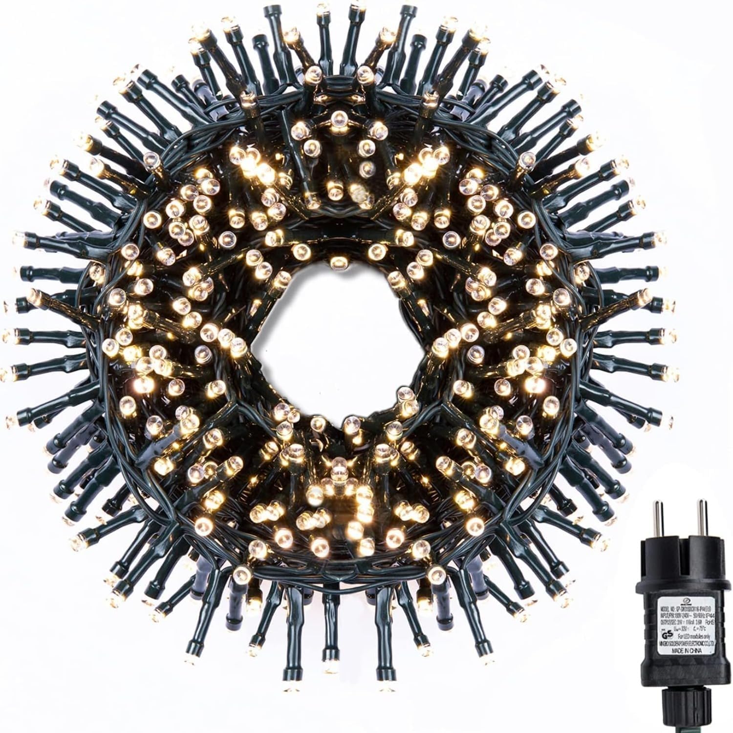 Gresonic Catena Luci LED 2000 LED Bianca Calda Fissa