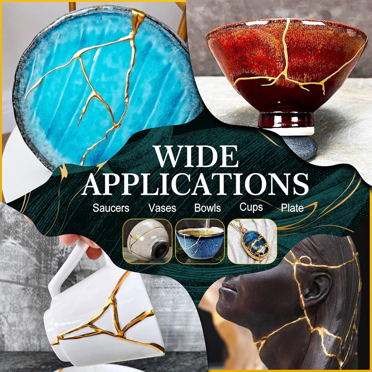 Set Riparazione Kintsugi Oro/Argento 50ml - immagine 5