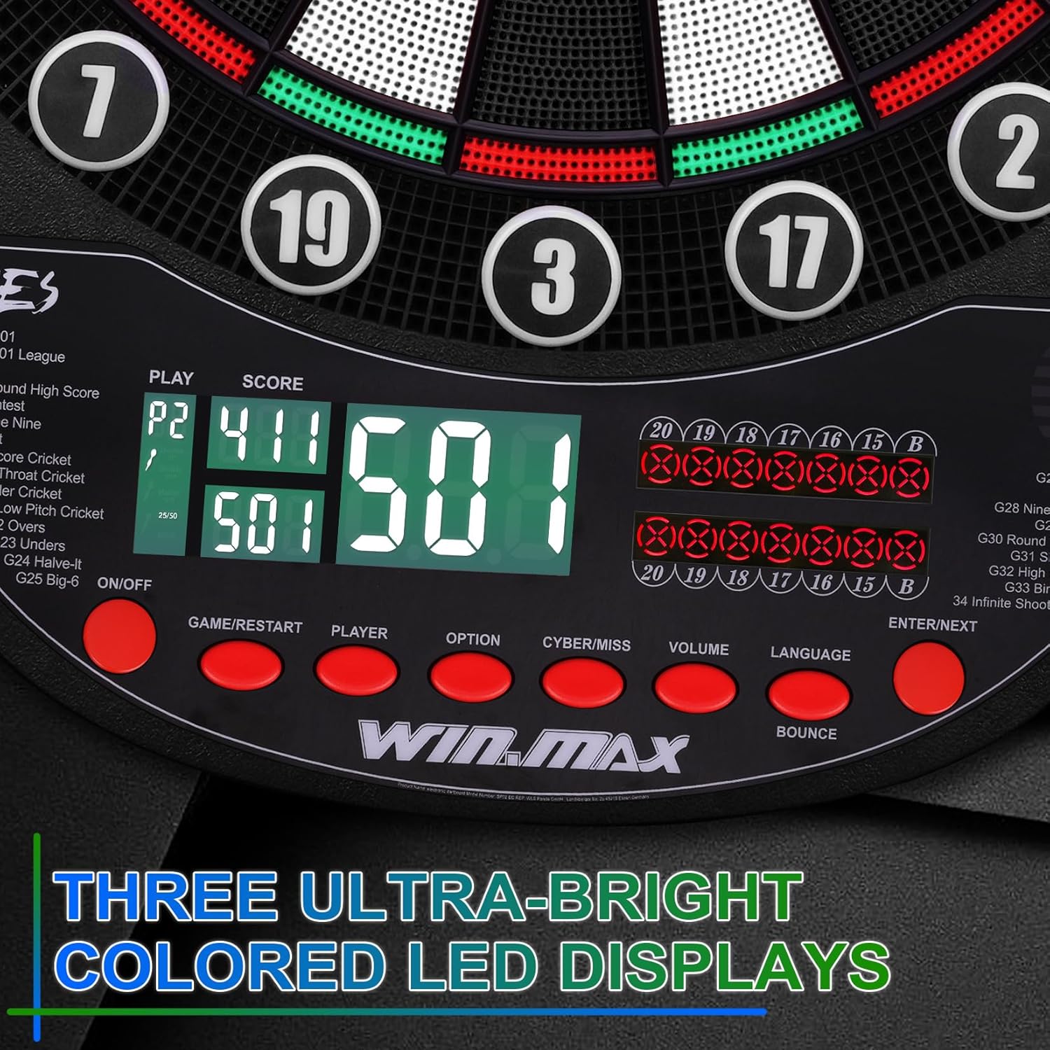 Win.max Bersaglio Elettronico Freccette con Display LED - immagine 2