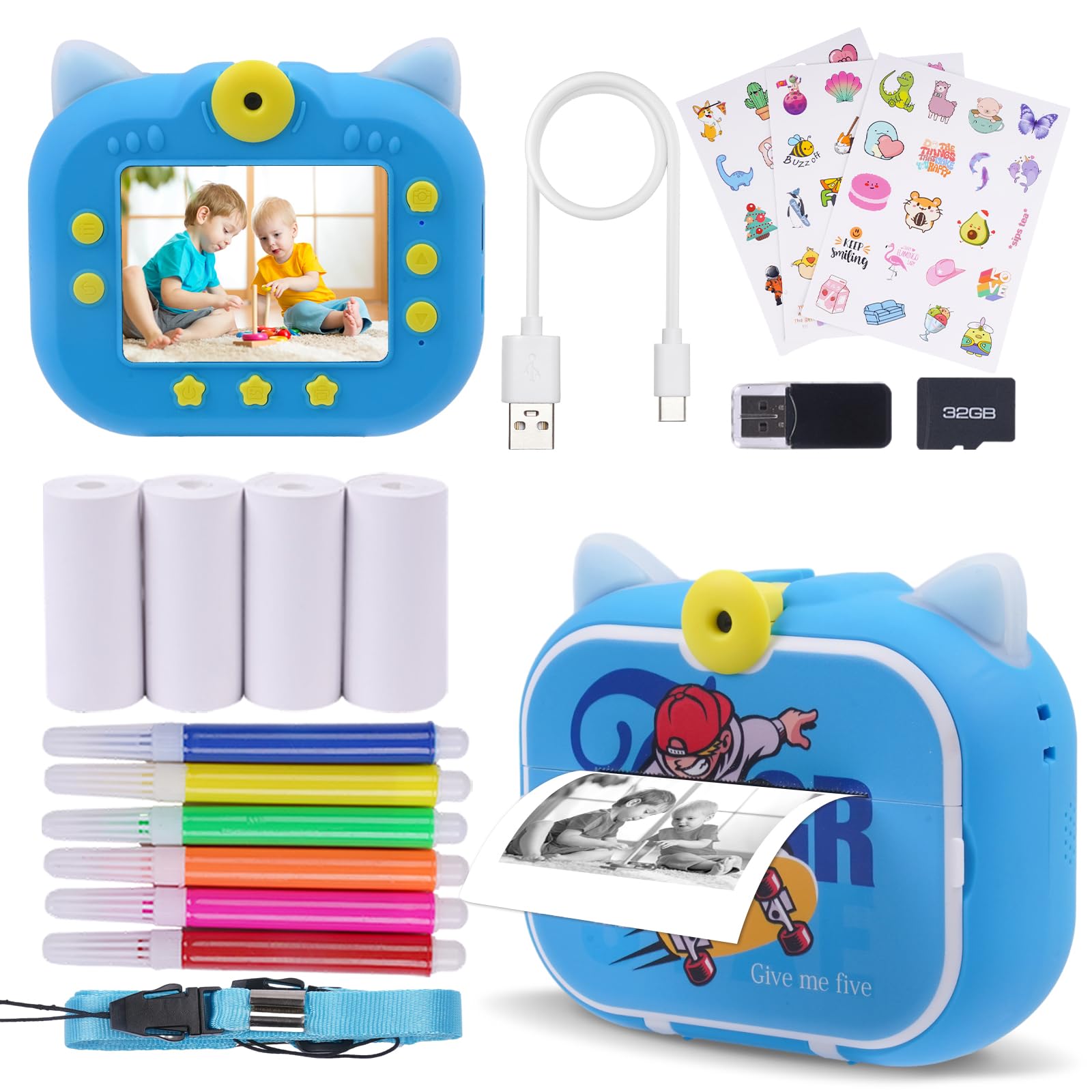 Dynasonic Fotocamera Istantanea Bambini 48MP 2.5K UHD
