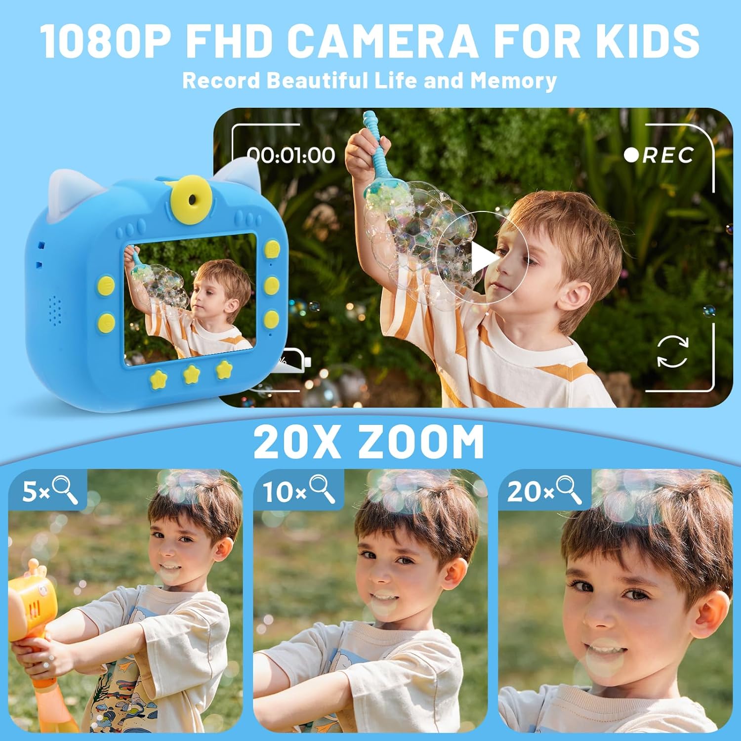 Dynasonic Fotocamera Istantanea Bambini 48MP 2.5K UHD - immagine 4