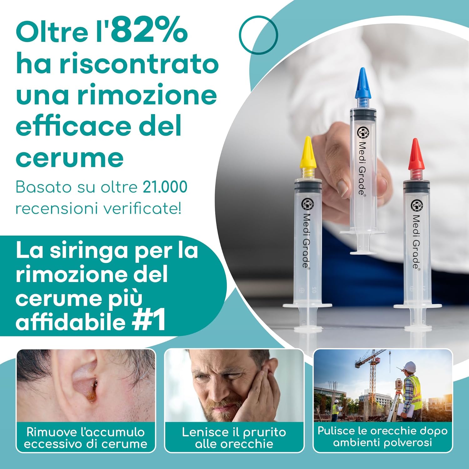 Medi Grade Kit Siringa Pulisci Orecchie - immagine 2